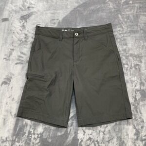 Eddie Bauer Rainer Tech Shorts Men 34 Gray Stretch Cargo Hiking Nylon Travel 10"